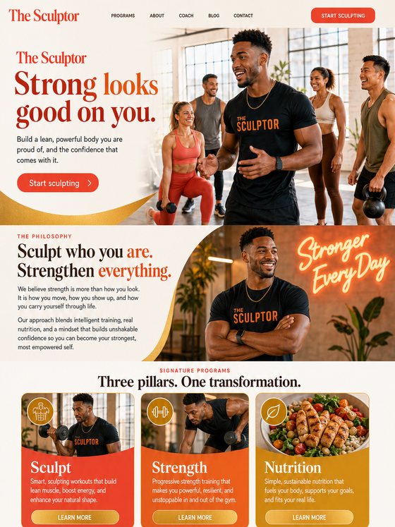The Sculptor style, shown on a second demo trainer site