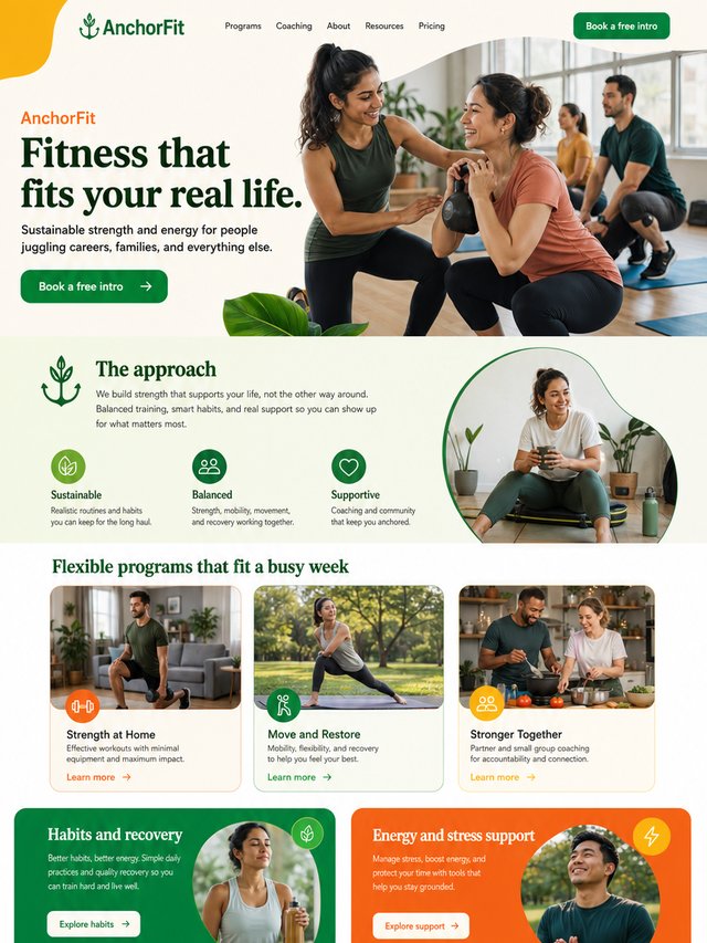 Warm, welcoming trainer website example