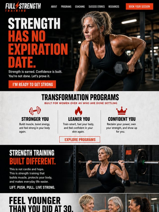 Tough, no-excuses trainer website example